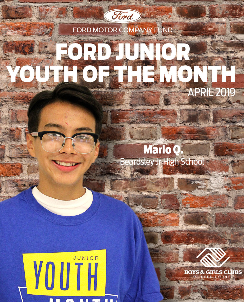 2019 April Youth of the Month Mario