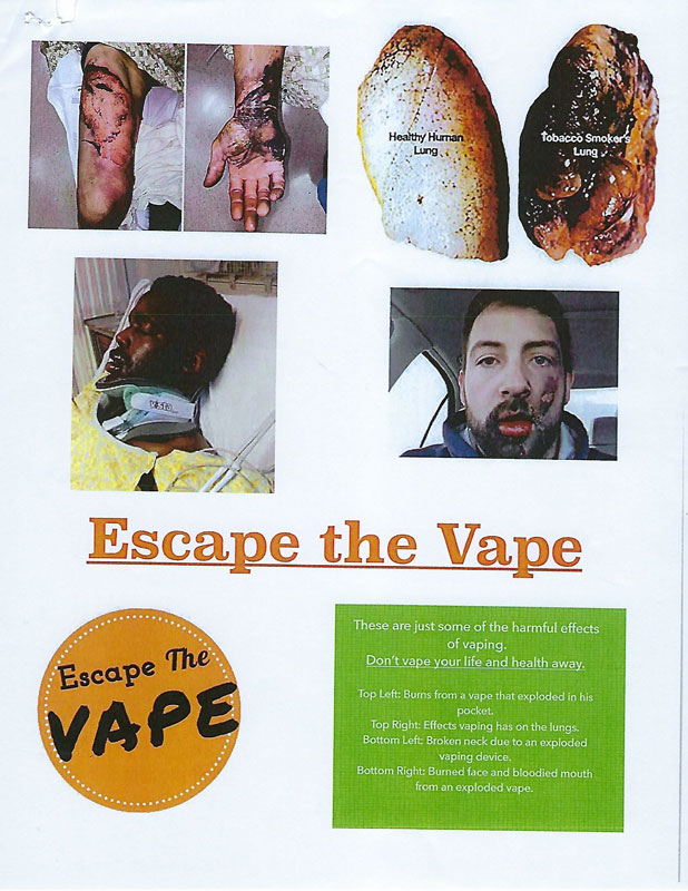 escape the vape project sheet